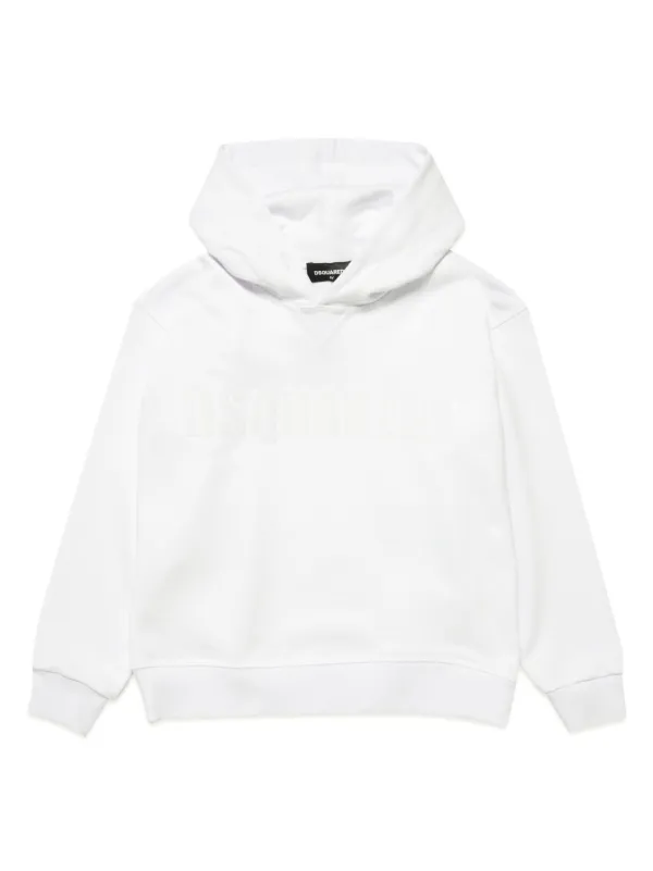 パーカー・フーディ Dsquared2 White Cotton Hoodie Dsquared2 Loves You Cool Fit Hoodie Sweatshirt
