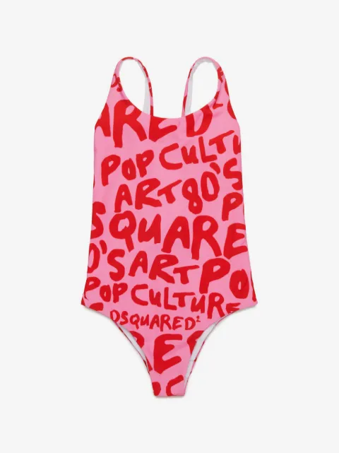 DSQUARED2 KIDS slogan-print swimsuit