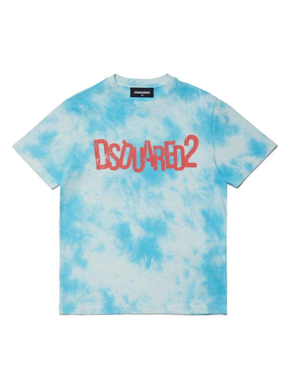 Dsquared2 Kids T-shirt met tie-dye print Blauw