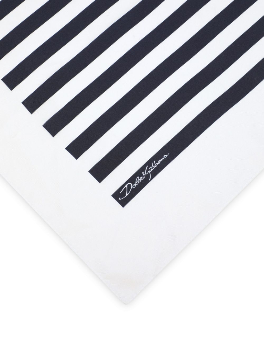 Shop Dolce & Gabbana Logo-print Striped Silk Scarf In White