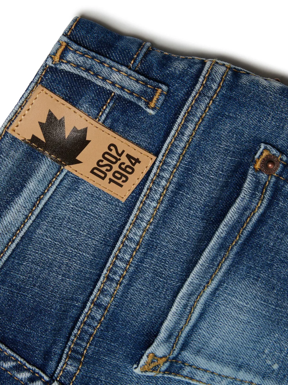 DSQUARED2 KIDS Gerafelde spijkershorts Blauw