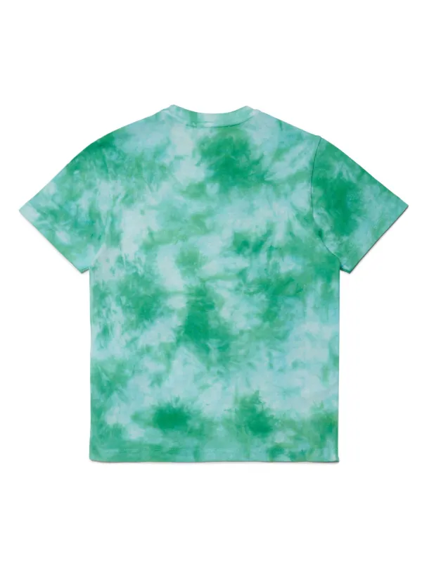 【送料&関税込】Dsquared2 Tie And Dye Print T-shirt DSQUARED2 KIDS tie-dye Print Cotton T-shirt | Green | FARFETCH