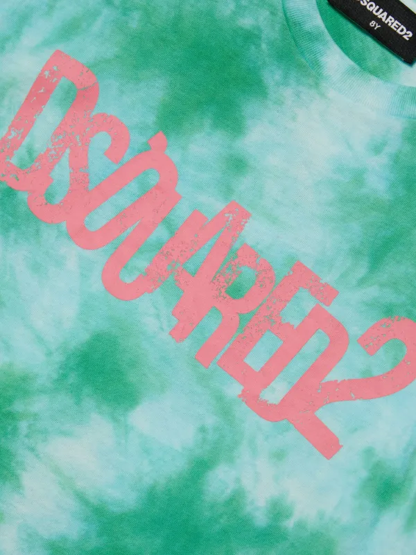 DSQUARED2 KIDS tie-dye Print Cotton T-shirt | Green | FARFETCH