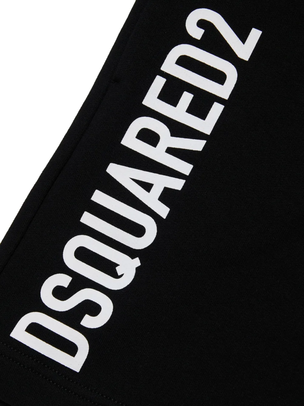 Shop Dsquared2 Logo-print Cotton Shorts In 黑色