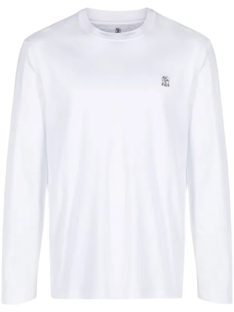 Brunello Cucinelli logo-embroidered cotton T-shirt
