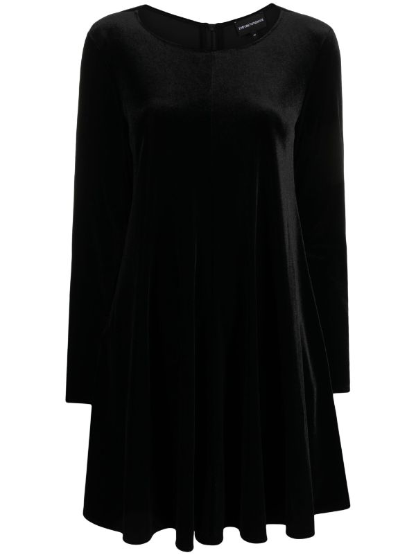 Emporio Armani long sleeve Velvet Dress Farfetch