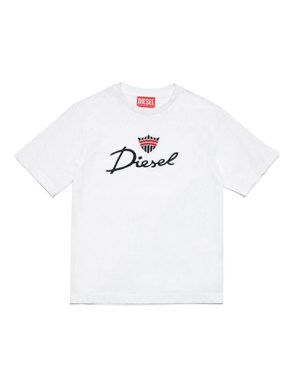 Diesel T-shirt Mit Logo-stickerei In Weiss