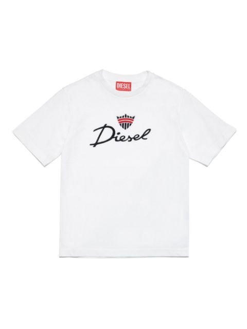 Diesel Kids logo-embroidered cotton T-shirt