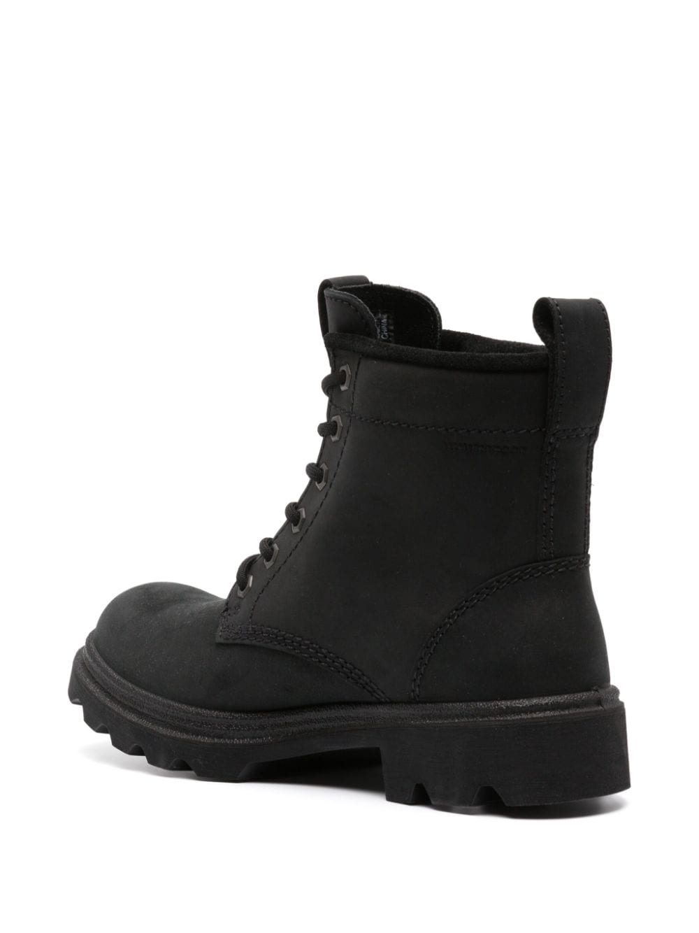 Shop Ecco Grainer Lace-up Suede Boots In Black