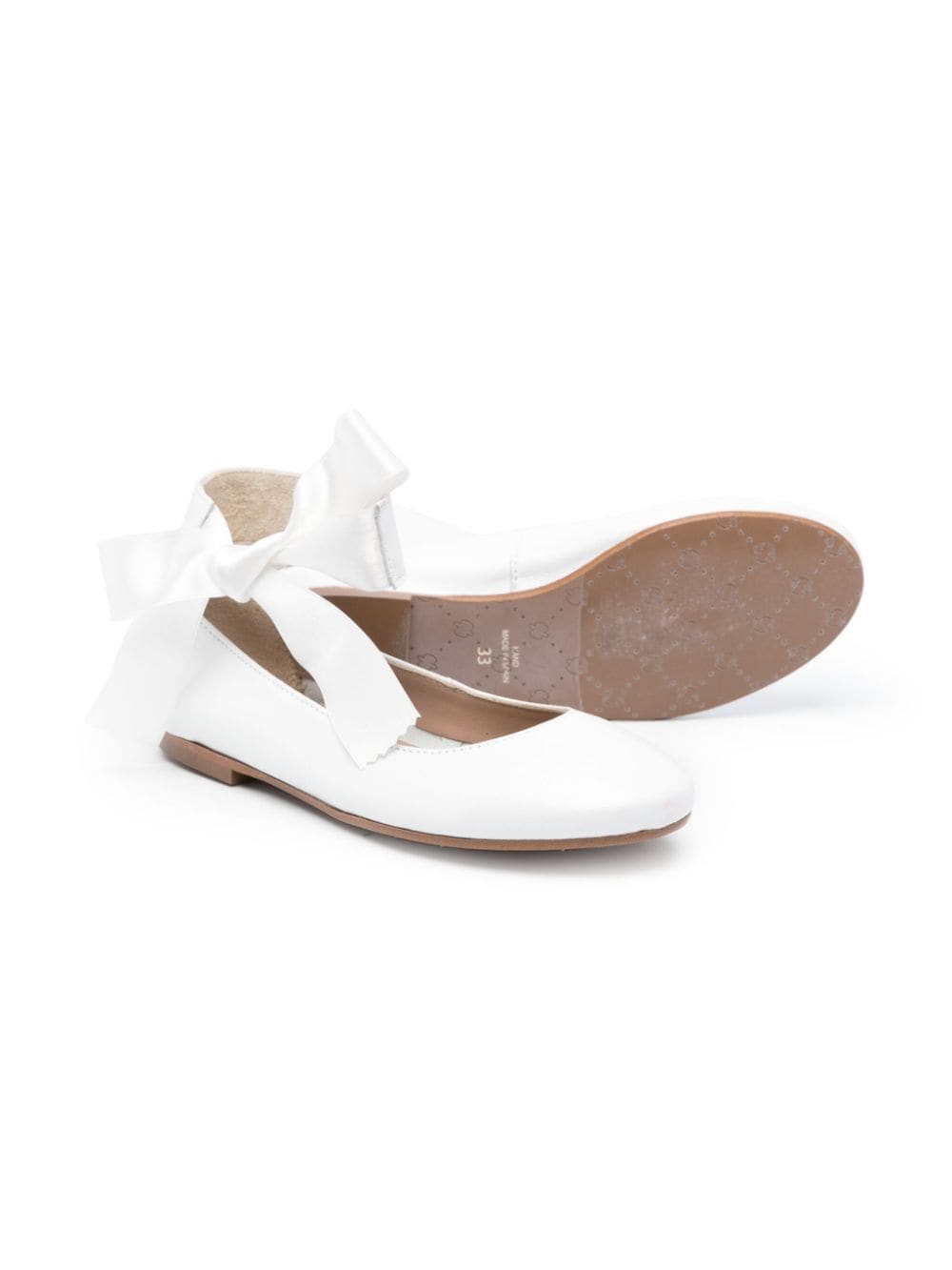 Shop Eli1957 Bow-detail Leather Ballerina Shoes In White
