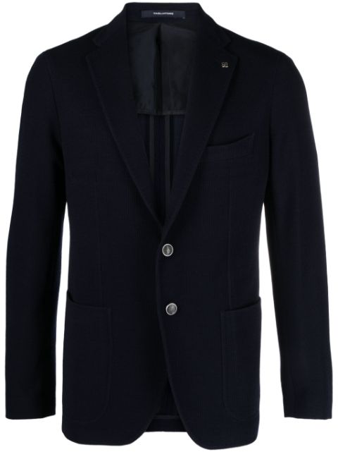 Tagliatore single-breasted ribbed-knit blazer Men