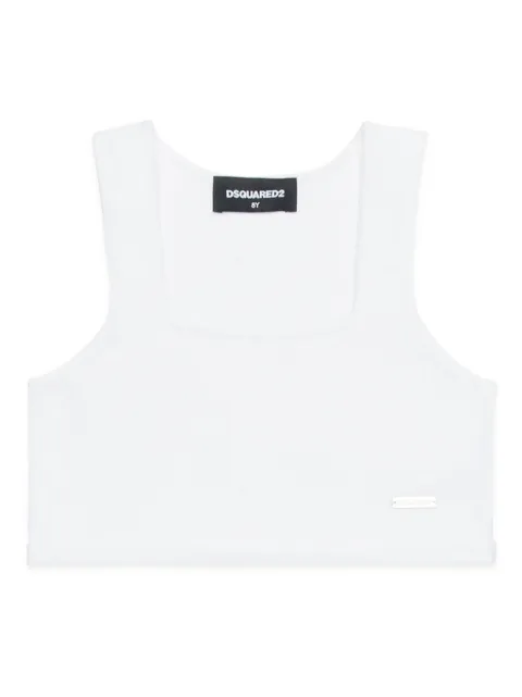 DSQUARED2 KIDS top corto con cuello cuadrado
