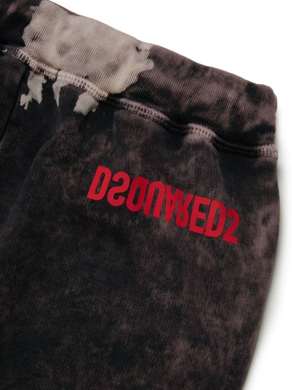 Shop Dsquared2 Tie-dye Print Cotton Track Pants In Black