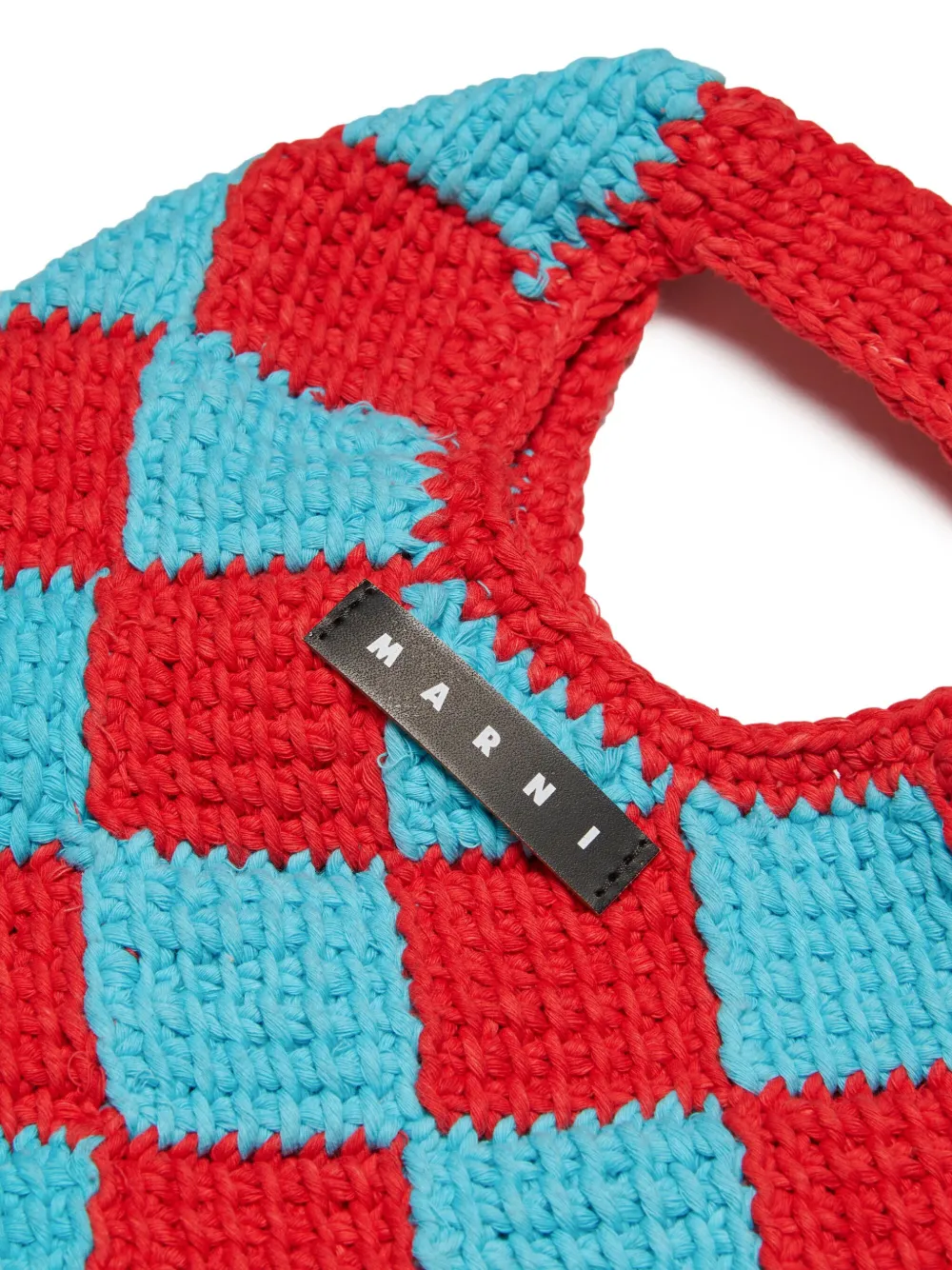 Marni Kids Diamond Checked Crochet Bag | Blue | FARFETCH CY