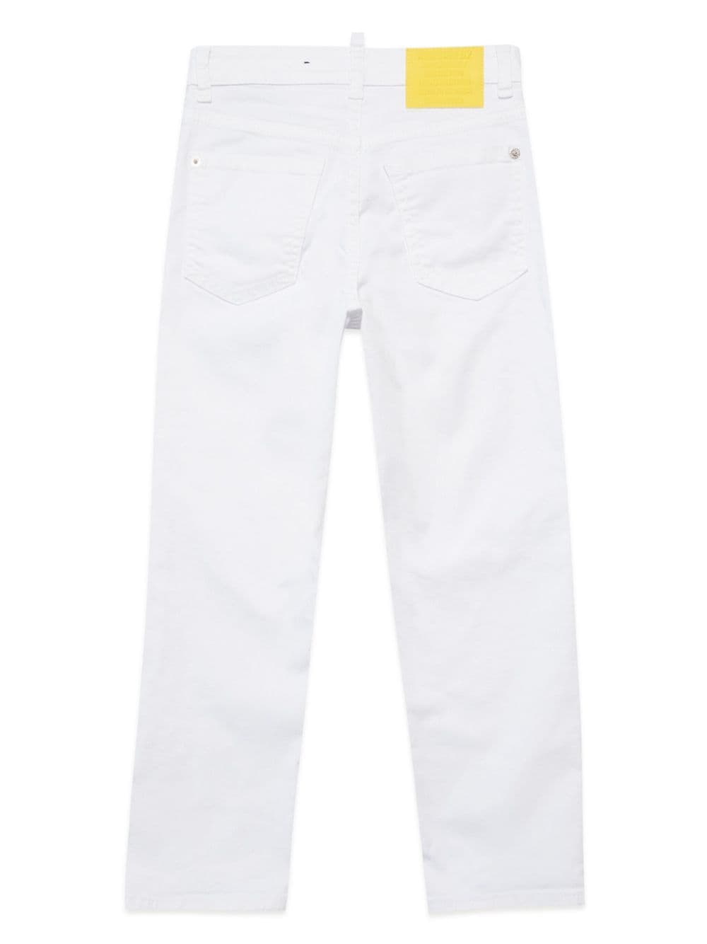 Shop Dsquared2 Logo-appliqué Straight-leg Jeans In White