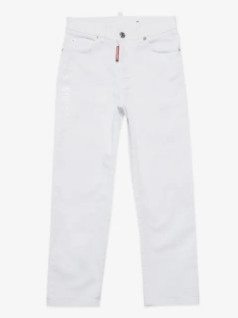 DSQUARED2 KIDS logo-appliqué straight-leg jeans