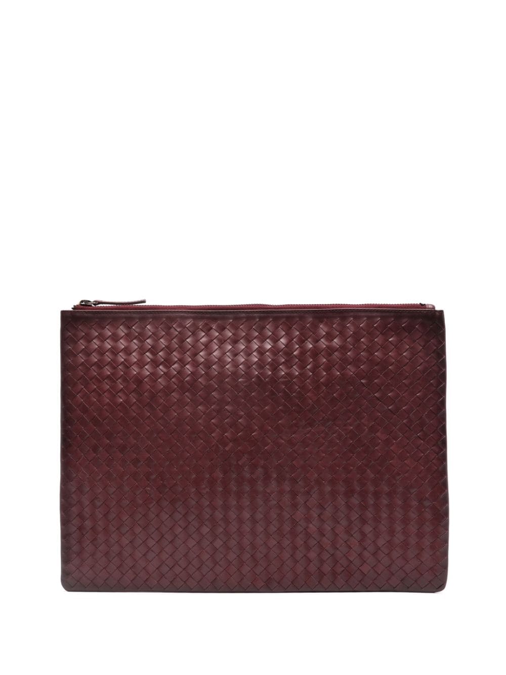 Dragon Diffusion - A4 Woven Leather Pochette Bordeaux