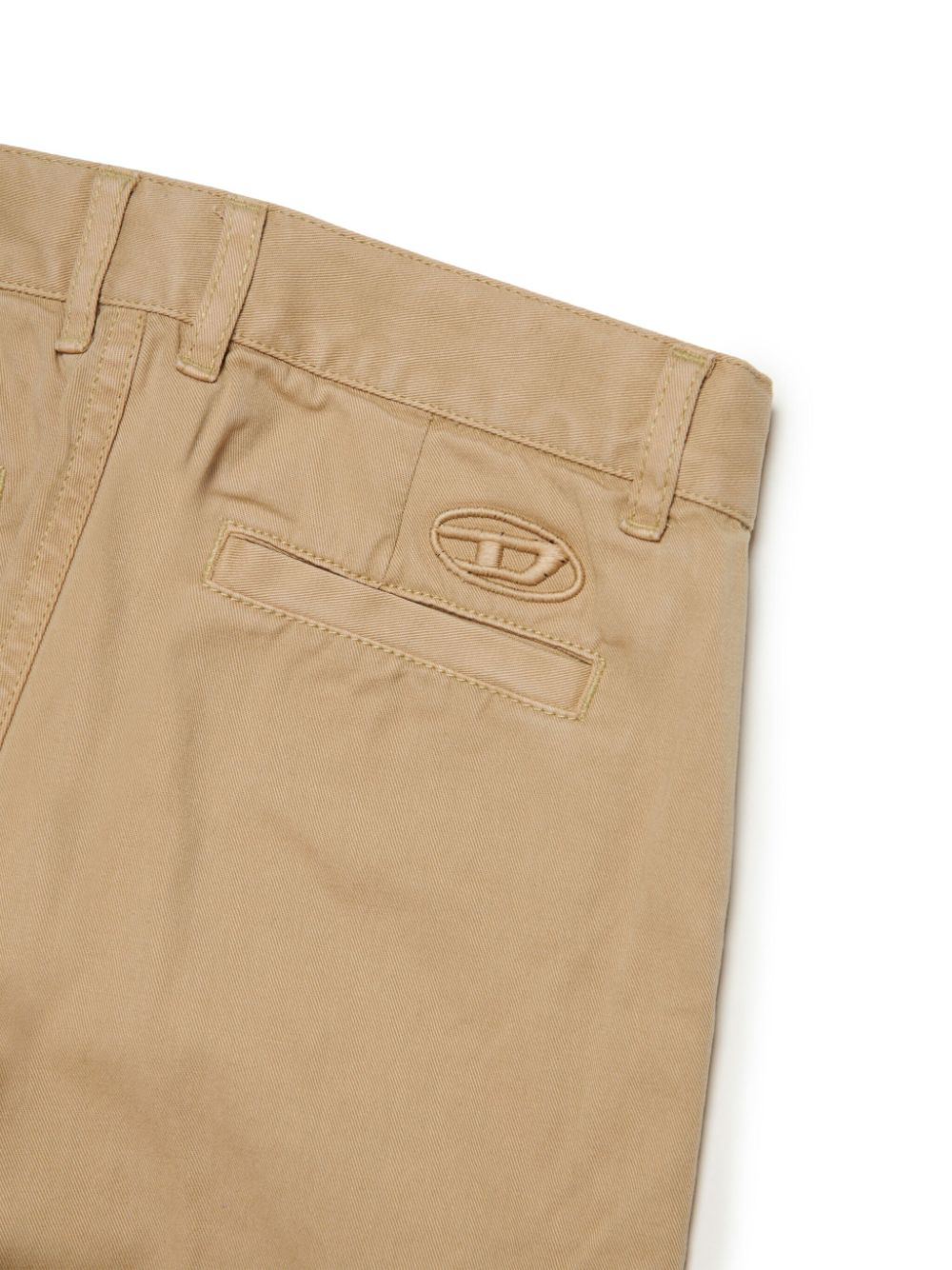 Shop Diesel Logo-embroidered Straight-leg Trousers In Neutrals