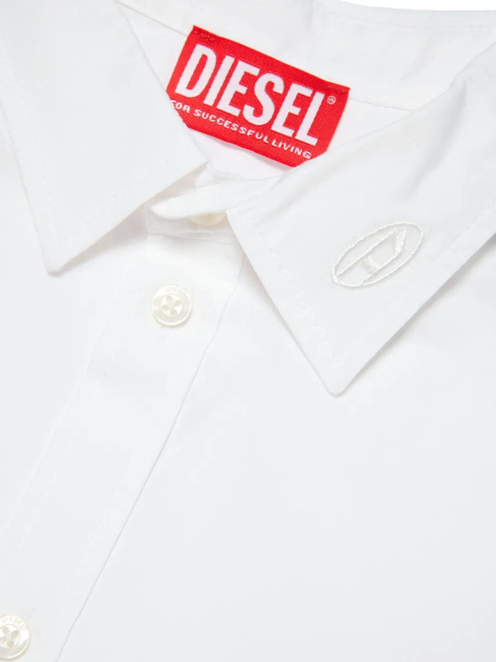 Shop Diesel Cping Cotton Shirt In Weiss