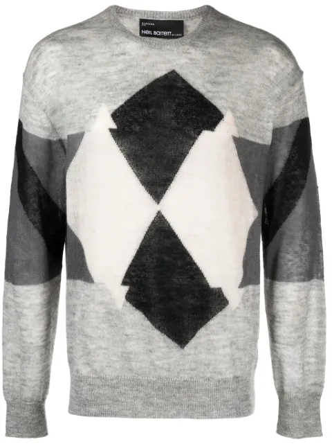 Neil Barrett argyle check-pattern jumper