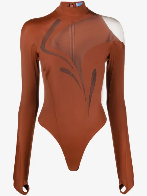 Mugler illusion mesh-panelled bodysuit