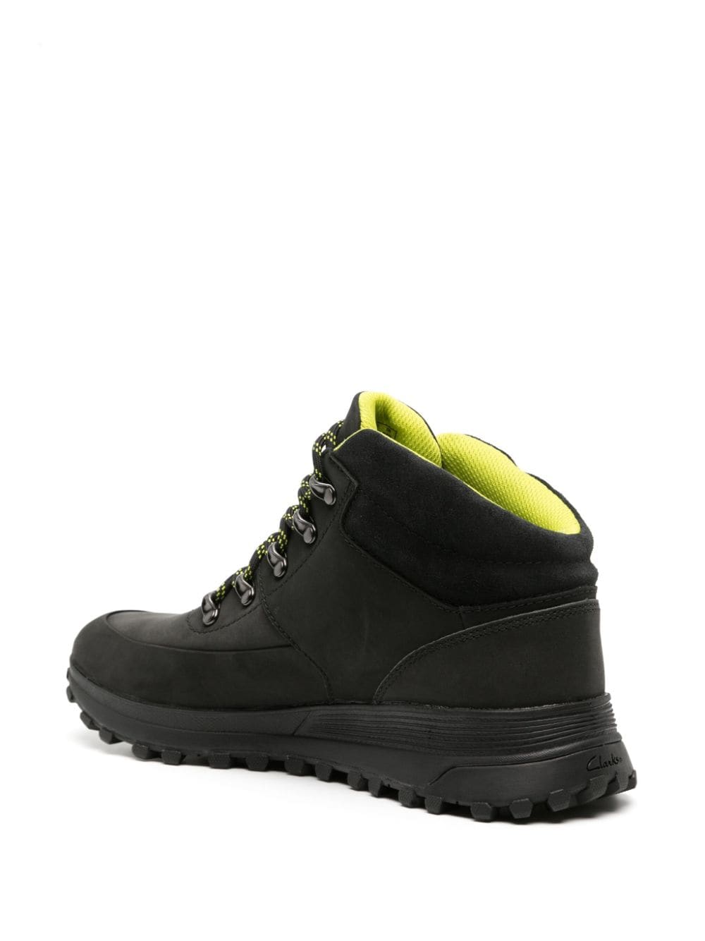Shop Clarks Atl Trek Mid Leather Boots In Black