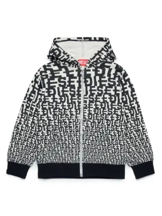 うのにもお得な Diesel ブラック | パーカー ジップアップ モノグラム Kids トップス