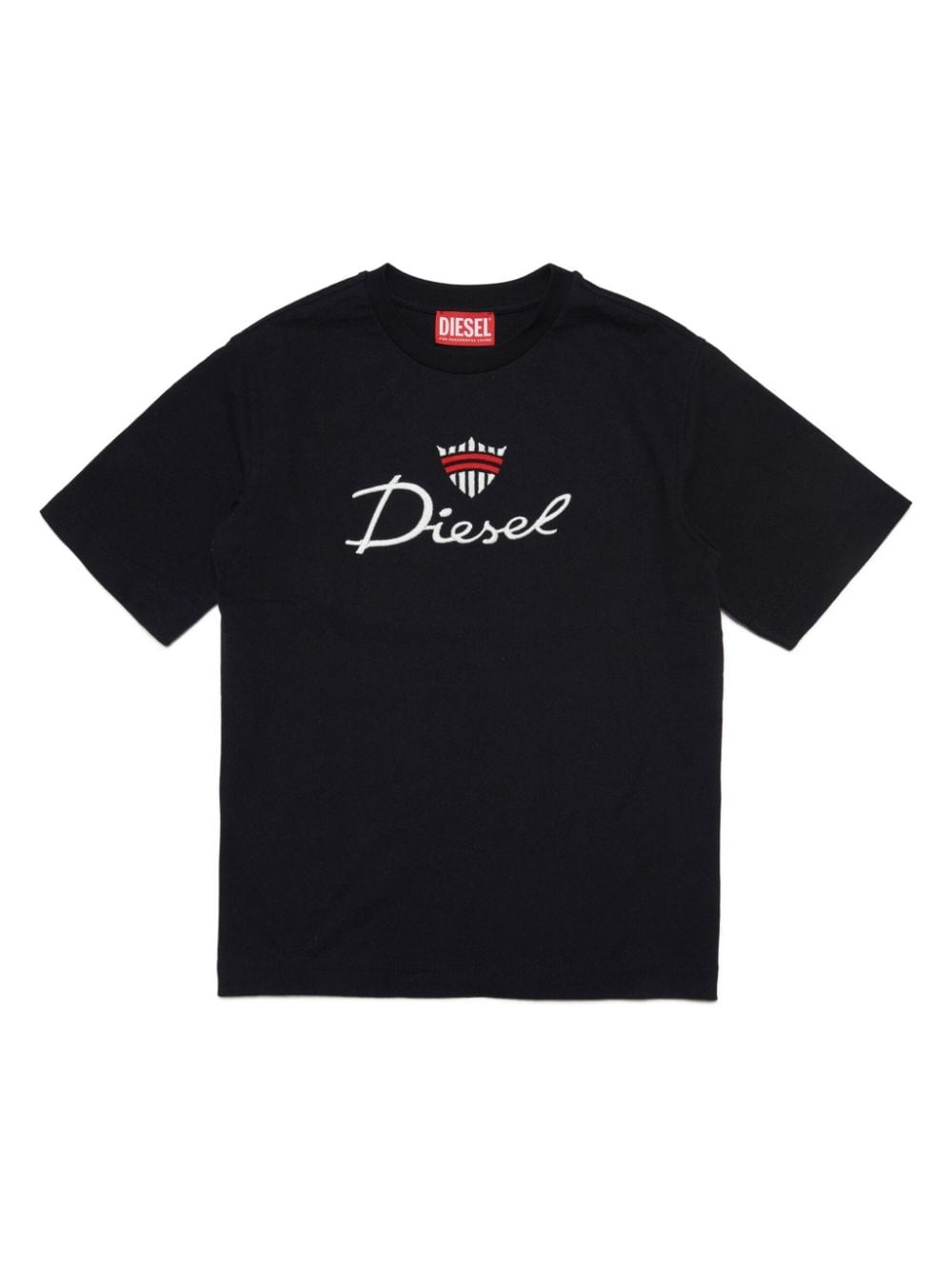 Diesel Kids T-shirt met geborduurd logo Zwart