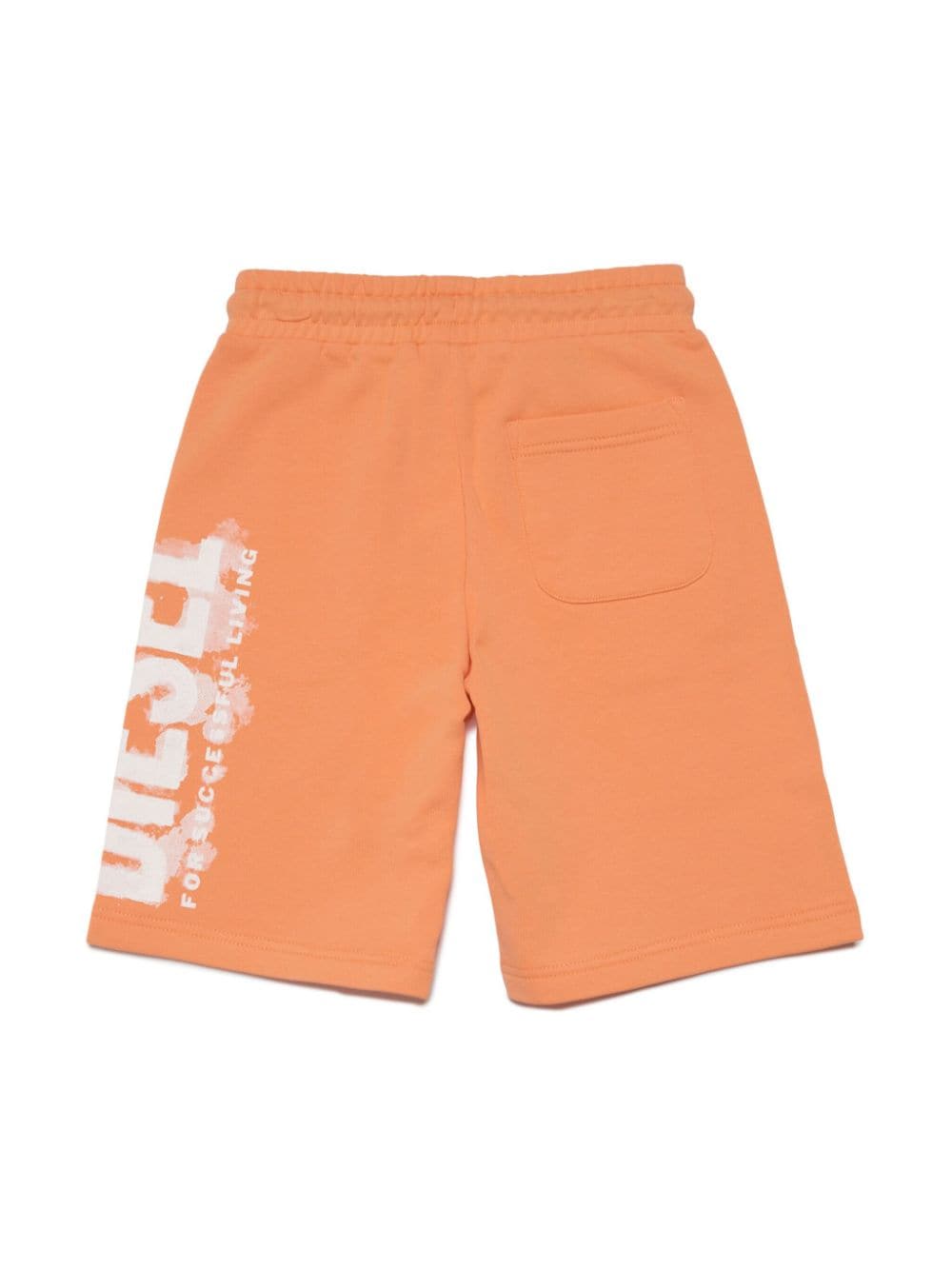 Shop Diesel Logo-print Cotton Track Shorts In Orange