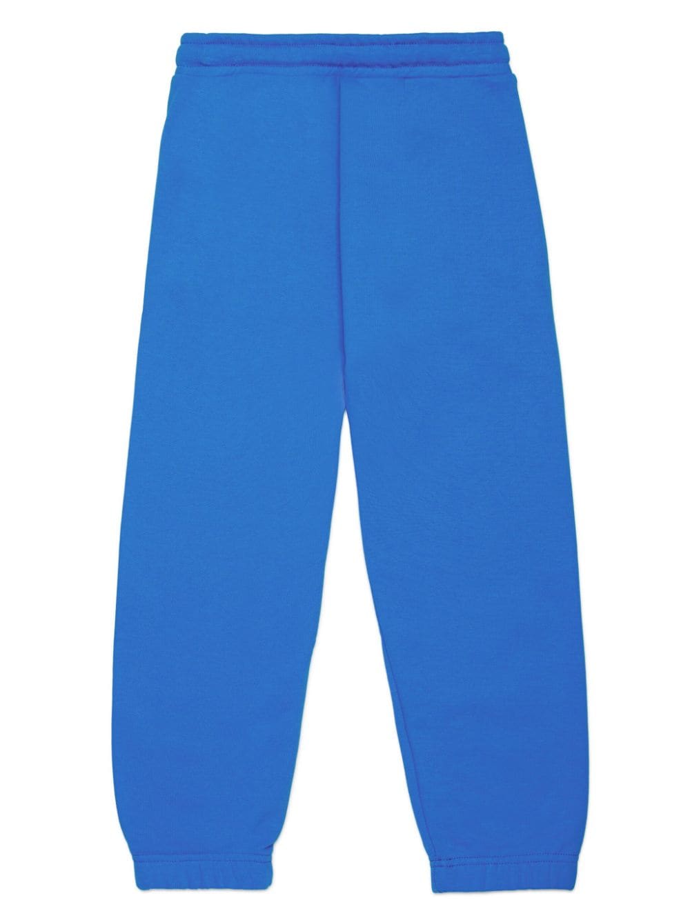 Shop Diesel Logo-print Cotton Track Pants In Blue