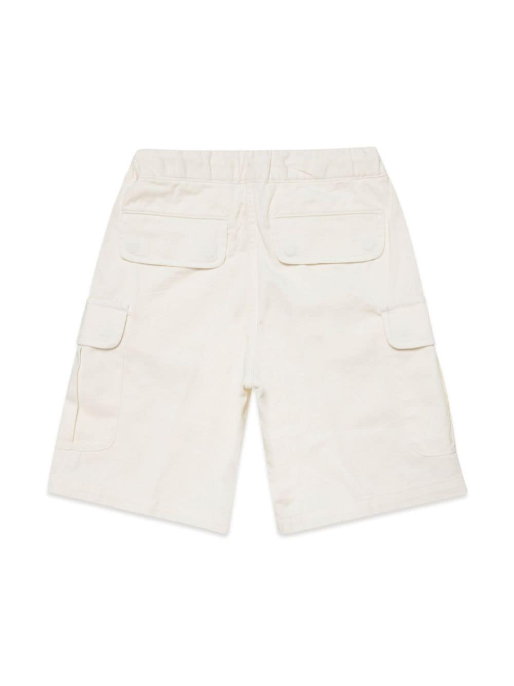 Shop Diesel Logo-embroidery Cotton Shorts In White