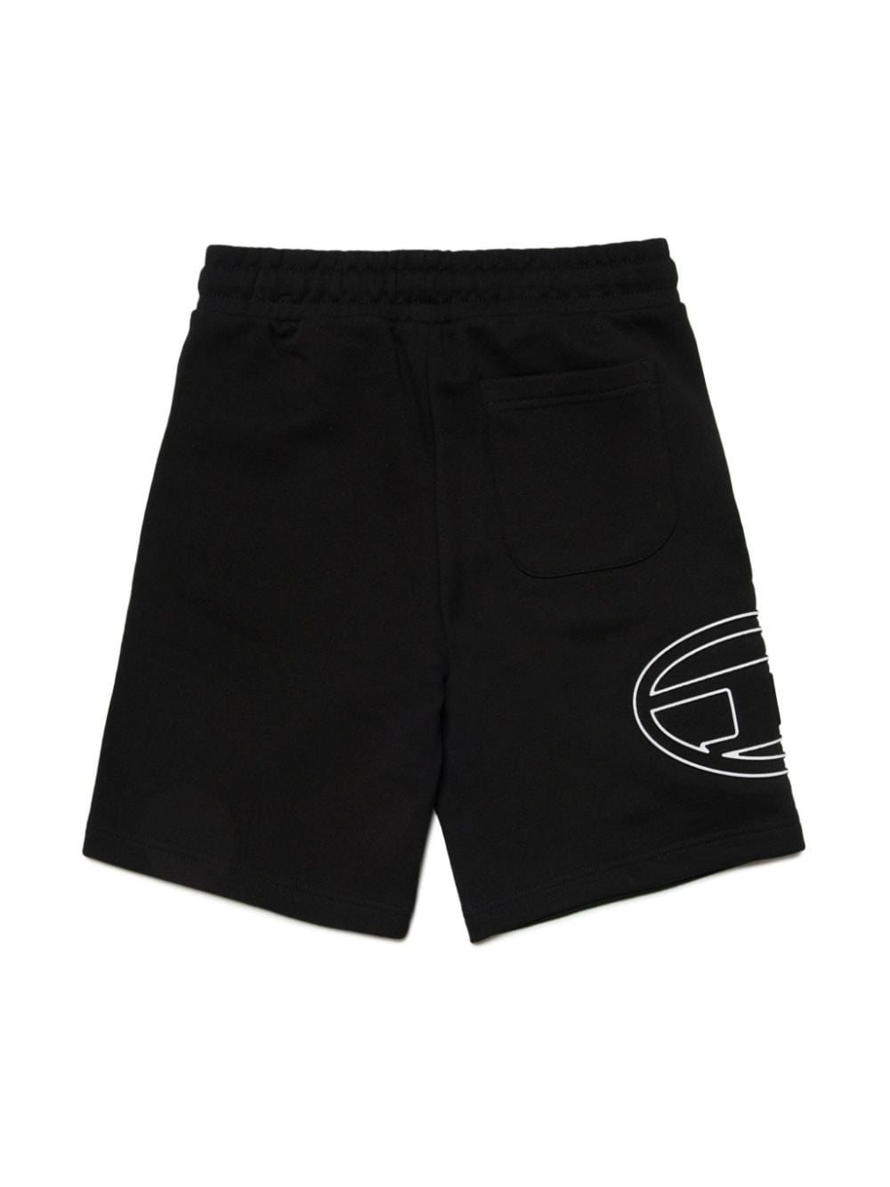 Shop Diesel Pcurvebigoval Logo-print Cotton Shorts In Black