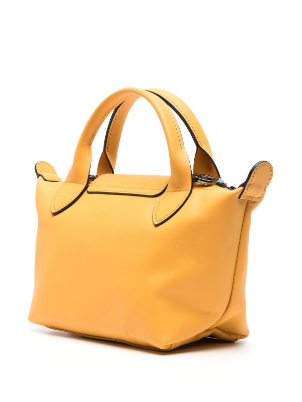 Longchamp bag discount leather orange stitching