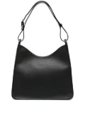 Longchamp medium Le Foulonné Hobo leather bag - Black