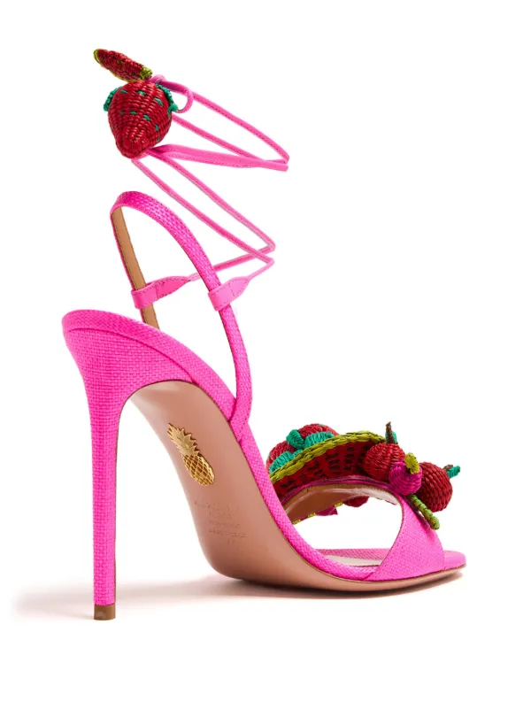 シューズ・サンダルその他 AQUAZZURA Woman Heeled sandals Pink CWHHIGS0NAP POWDERPINK Strawberry Punch Sandal 105 FUCHSIA Aquazzura@ Official