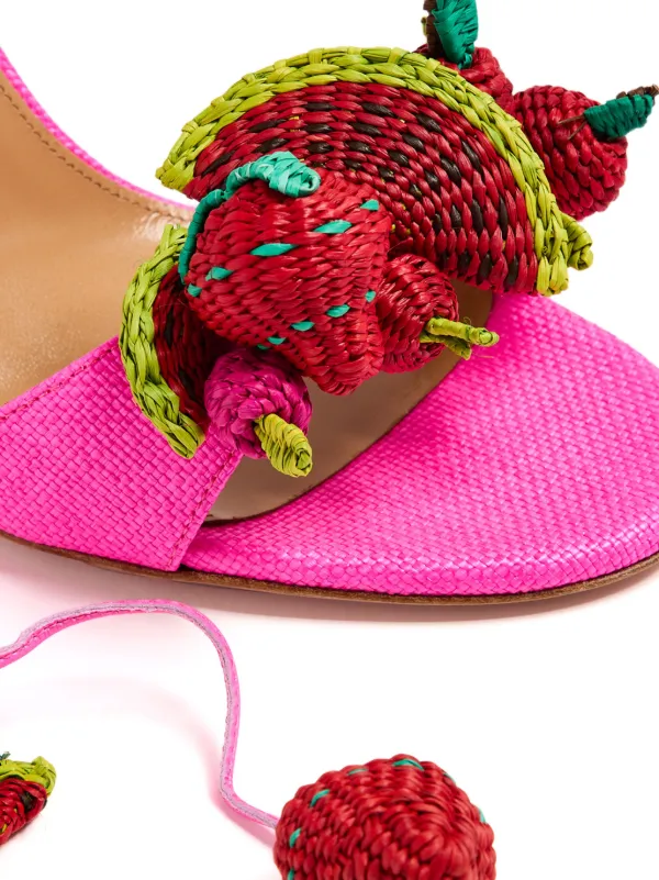 Aquazzura Strawberry Punch 105mm Leather Sandals - Farfetch