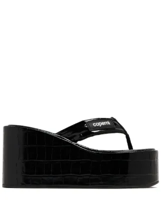 サンダル・ミュール Coperni Patch Wedge Sandals - Coperni - Synthetic - Black Patch Wedge Sandal – Coperni