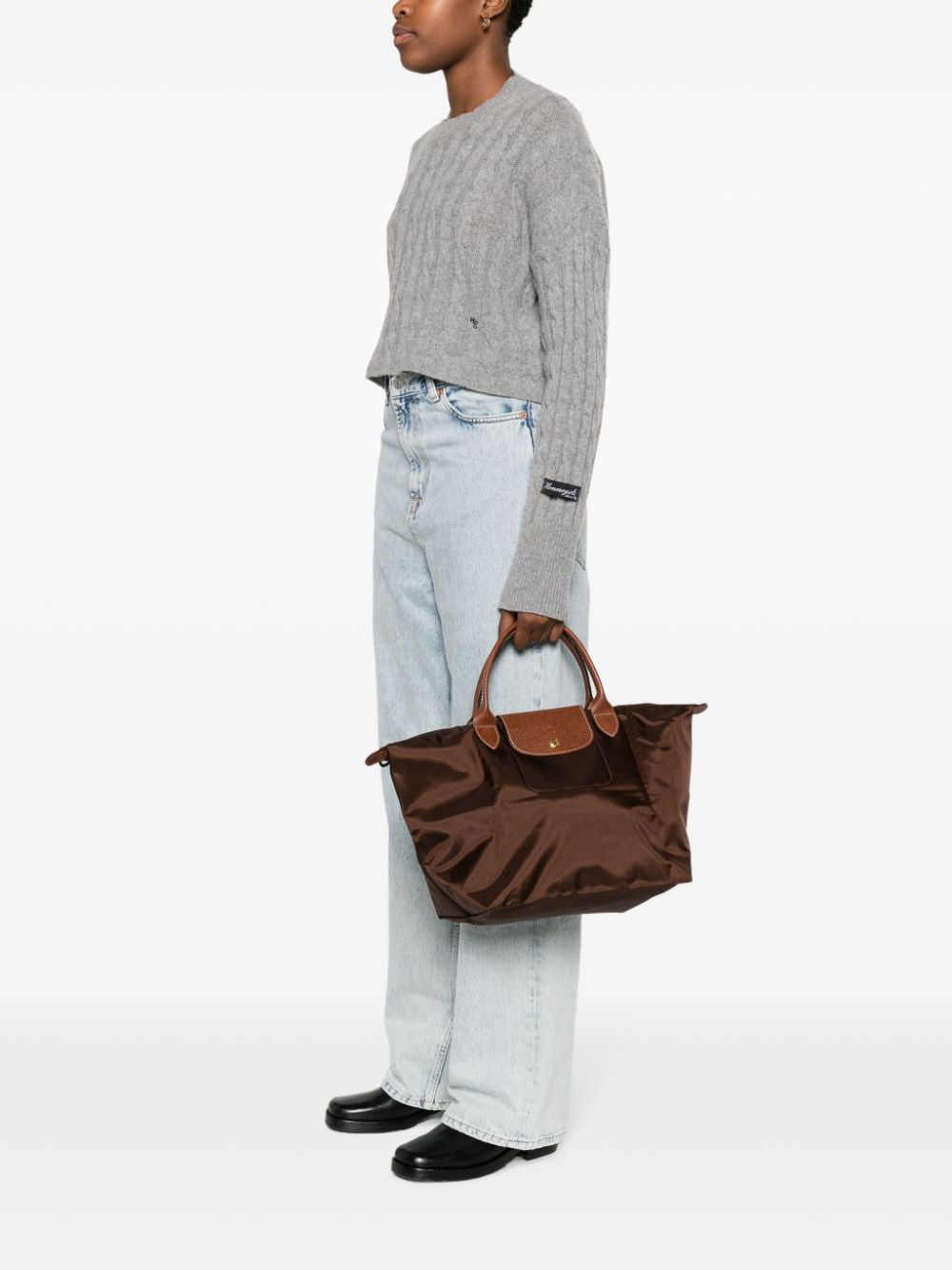 Shop Longchamp Medium Le Pliage Tote Bag In Brown
