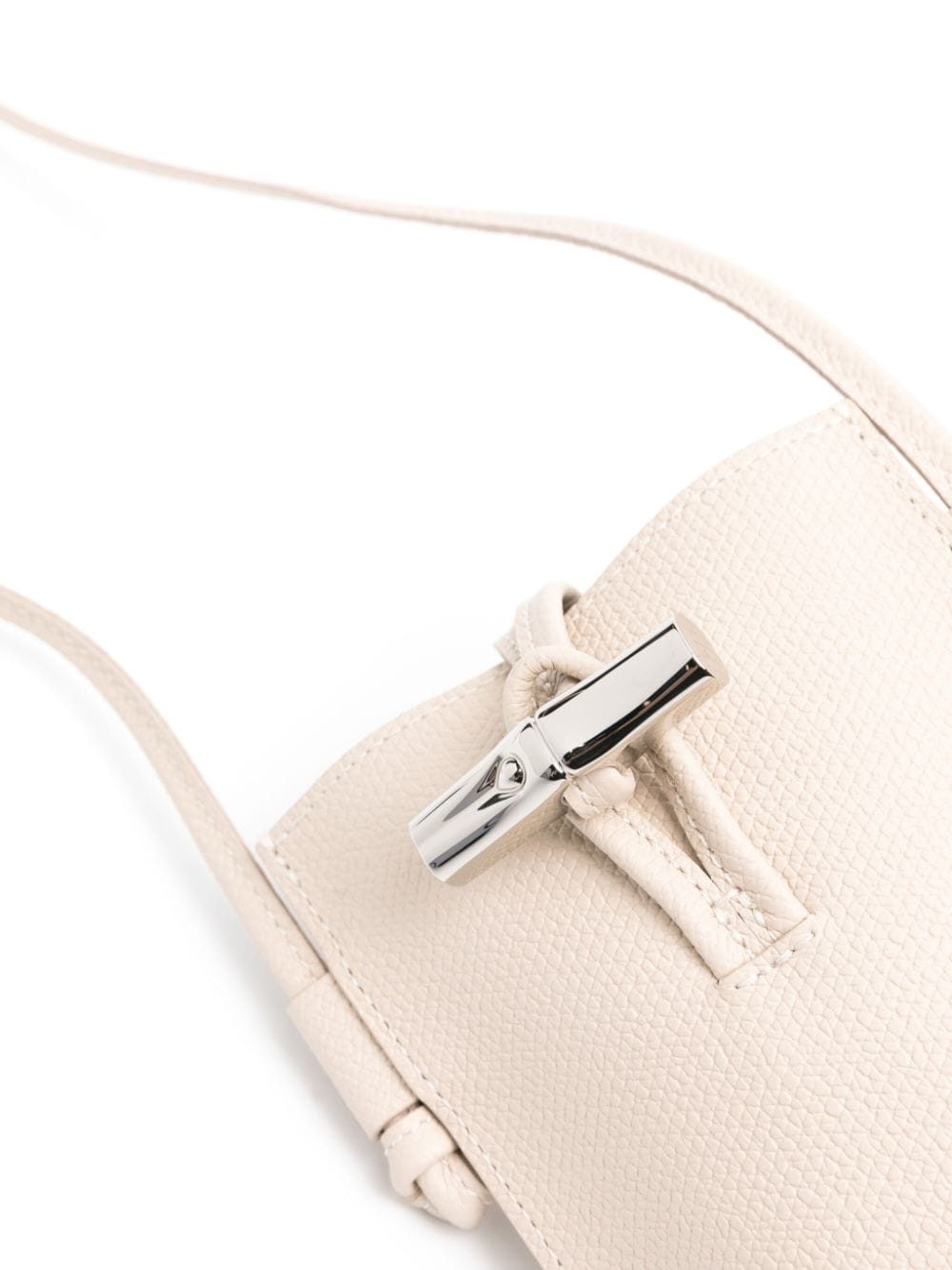 Shop Longchamp Roseau Leather Phone Case In Neutrals