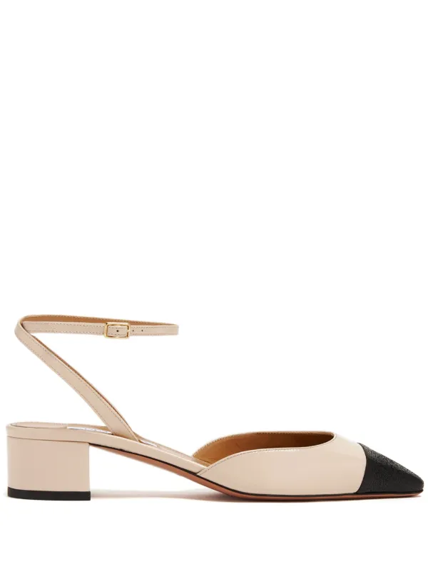 Aquazzura Two-tone Leather Pumps in Neutrals