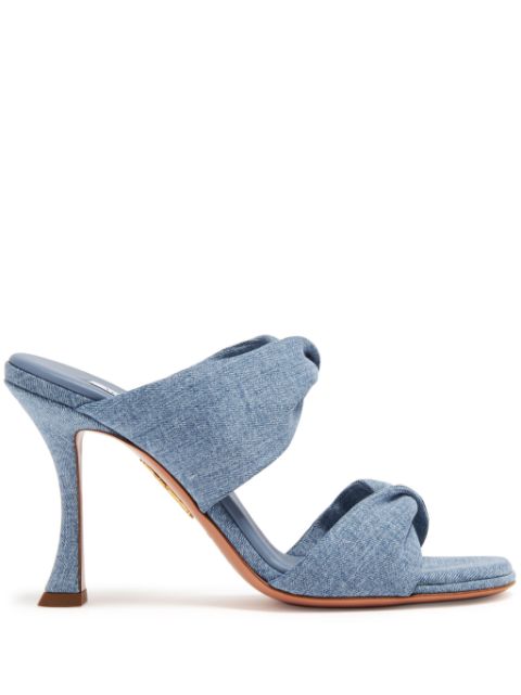 Aquazzura Twist 95mm denim sandals Women