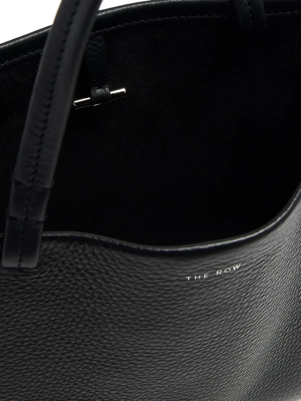 The Row Park leren shopper Zwart