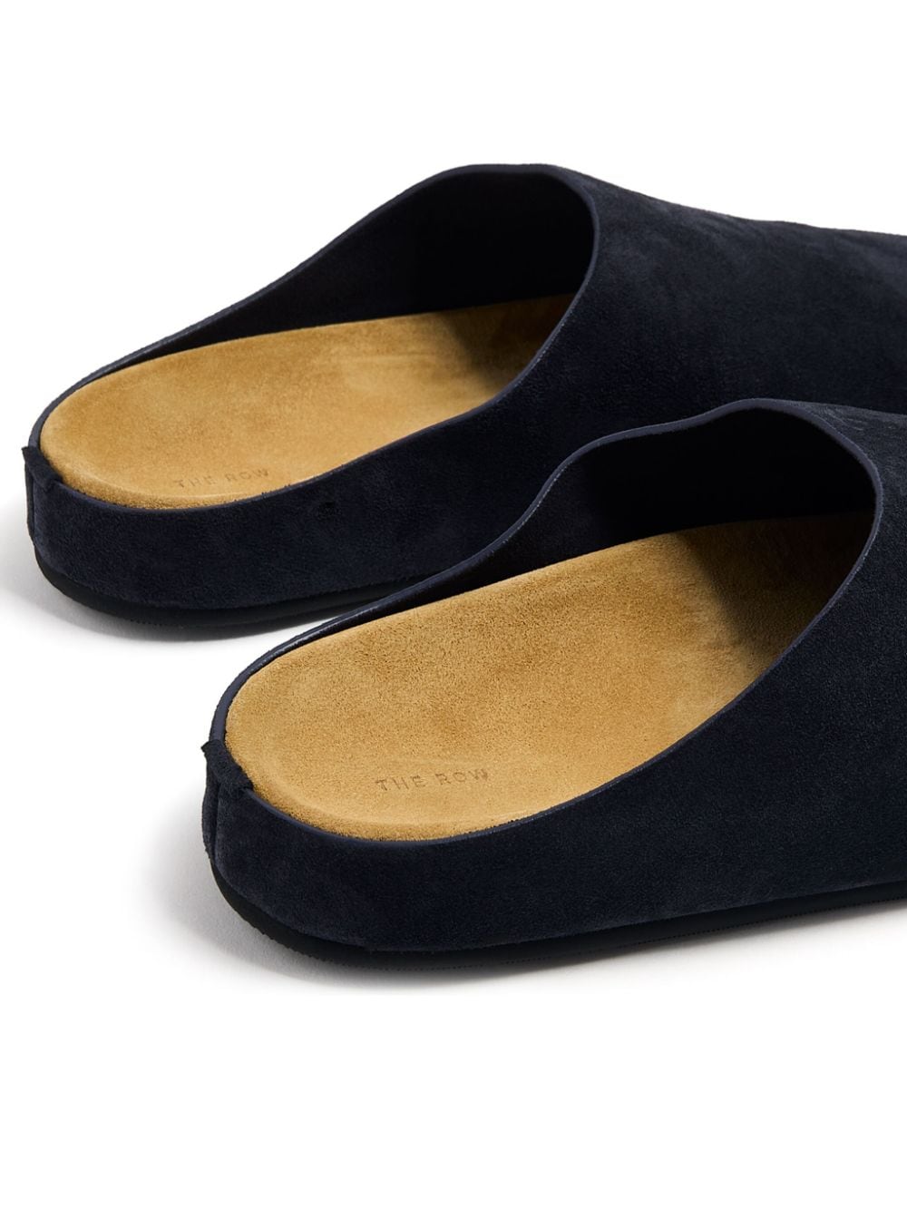 Shop The Row Hugo Suede Slippers In Blue