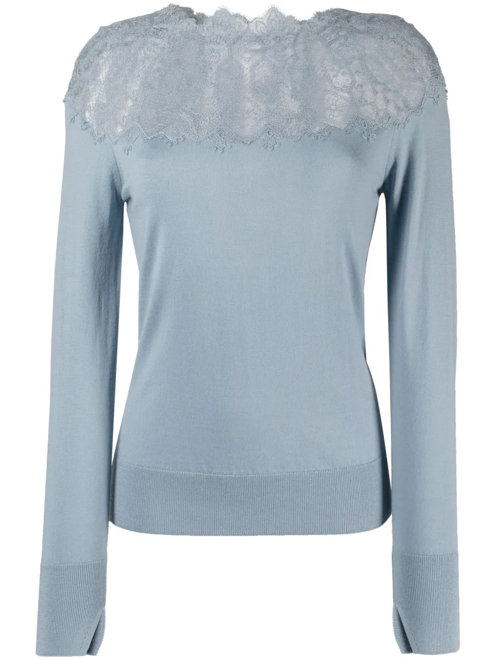 Ermanno Scervino Trui met kanten vlak Blauw