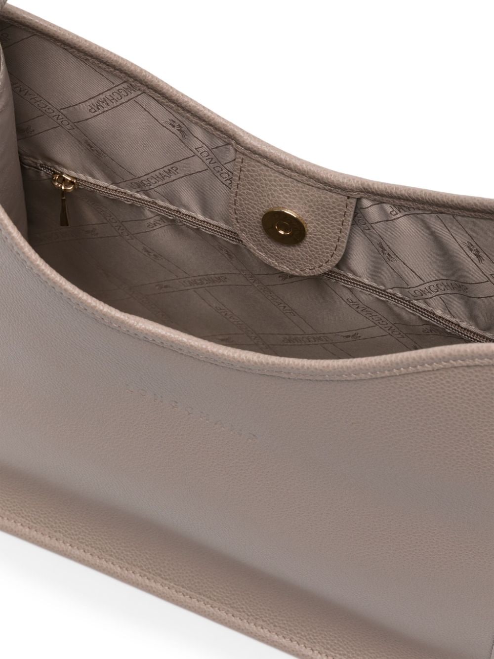 Shop Longchamp Medium Le Foulonné Shoulder Bag In Grey