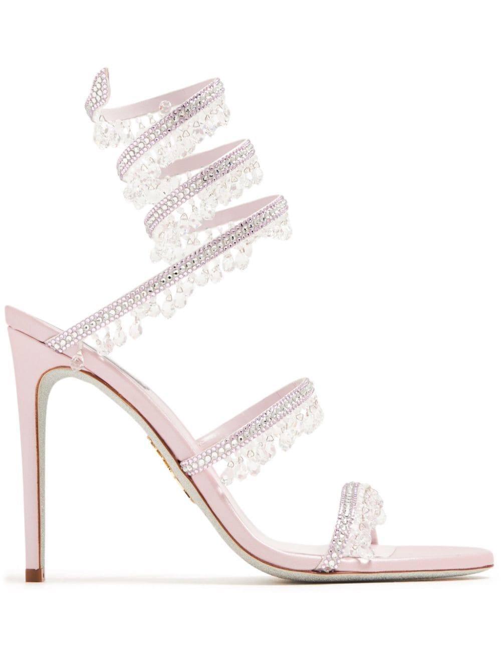 René Caovilla Chandelier 105mm crystal-embellished sandals Pink