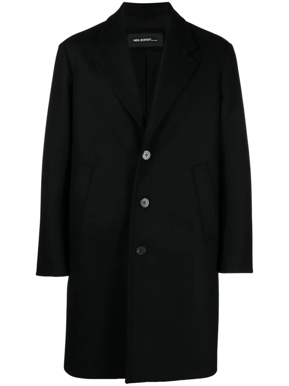 Neil Barrett Wool-blend Single-breasted Coat In Black