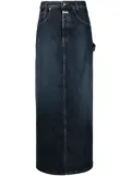 Closed logo-patch denim maxi skirt - Blue