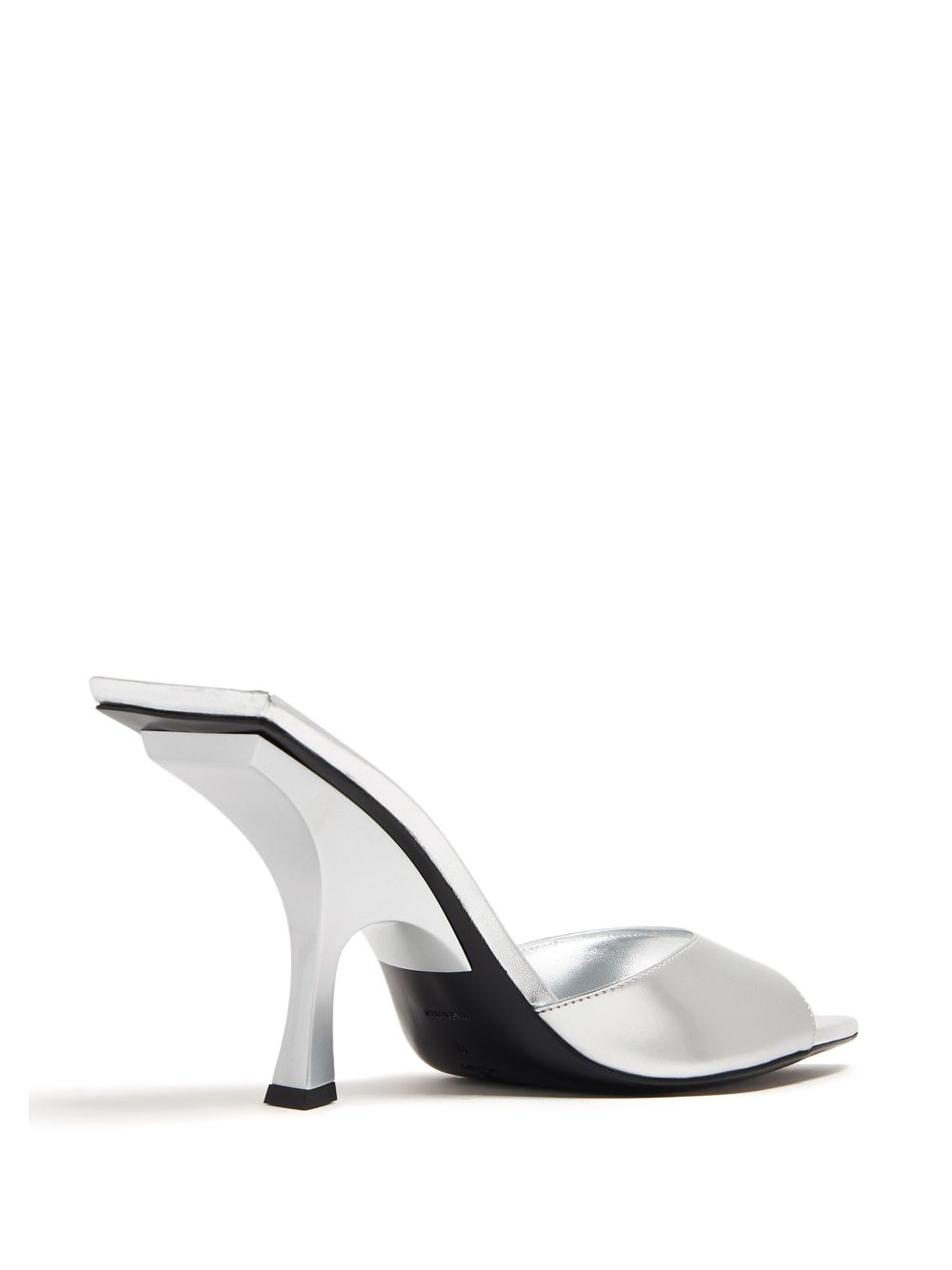 Shop Attico Ester 95mm Metallic Mules In Silver