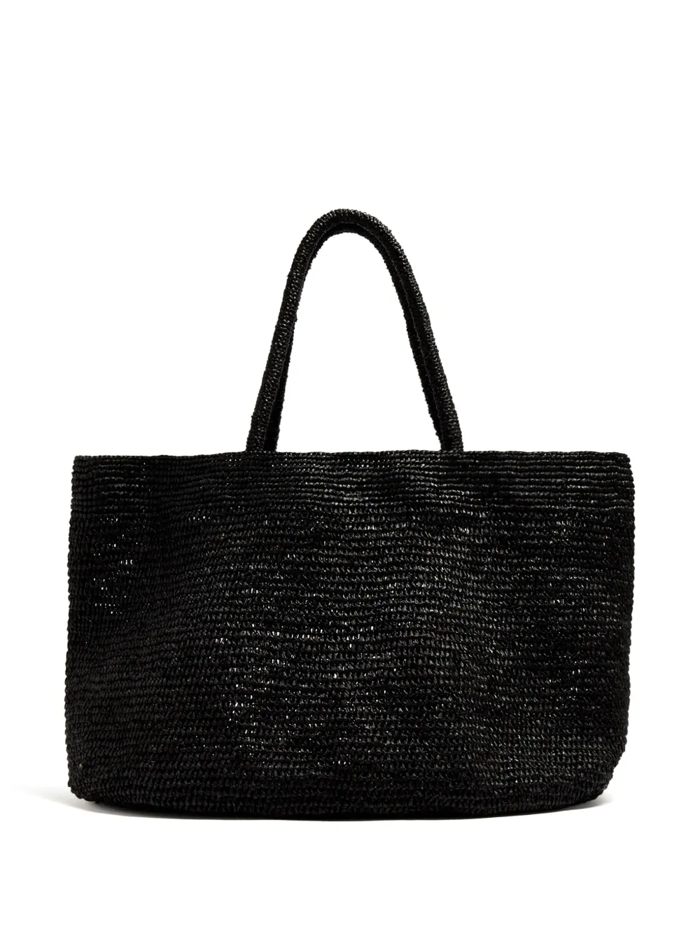 The Row Oregon handgeweven shopper Zwart